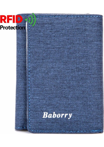 Yeni Rfıd Engelleme Cüzdanlar Sikke Çanta Cüzdanlar Erkekler Için Çek Karnesi Tutucu Kart Kılıfı ile Klasik Kanvas Erkek Cüzdan Para Çantası Çantalar (Yurt Dışından)
