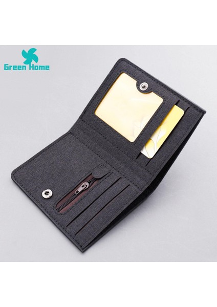 Green Home Kredi Kartı Cüzdanı Üç Kart Yuvası Pürüzsüz Fermuarlı Nakit Tutucu (Yurt Dışından) indirimleri