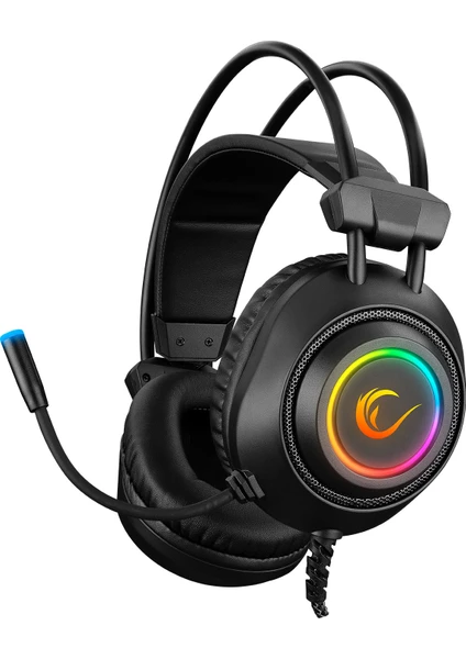 RM-K19 Raging Plus Siyah USB 7.1 RGB Oyuncu Mikrofonlu Kulaklık