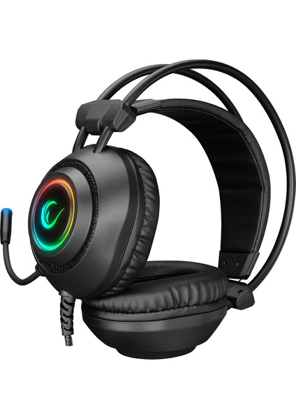 RM-K19 Raging Plus Siyah USB 7.1 RGB Oyuncu Mikrofonlu Kulaklık