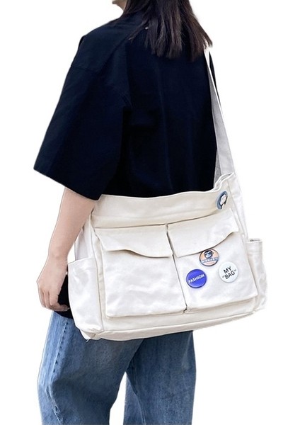 Tek Omuz Büyük Kapasiteli Kanvas Messenger Çanta (Yurt Dışından)