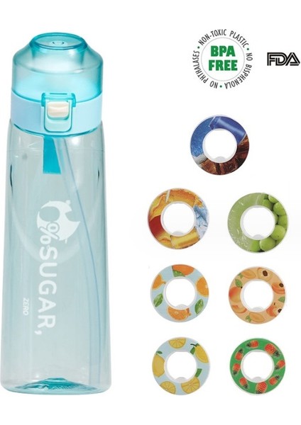 Hilker Tritan Kokulu Su Bardağı 650ML Açık Hava Sporları ve Fitness Su Şişesi Meyve Aromalı Su Şişesi Aromalı Su Şişesi Koku Halkalı (Yurt Dışından)