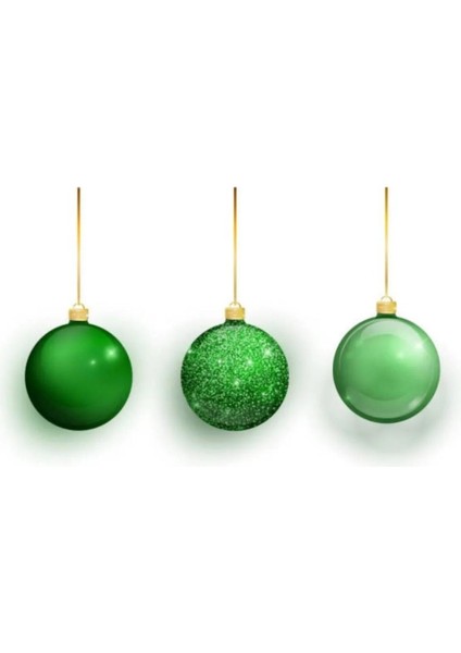 Yılbaşı Partisi Yeşil Top Süs 5 cm 6 Adet