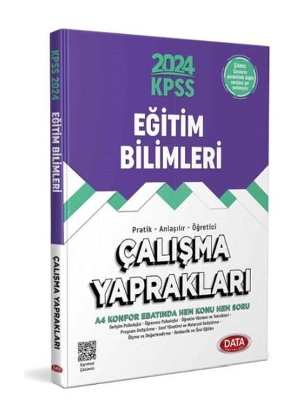 Data Yayınları 2024 KPSS Eğitim Bilimleri Çalışma Yaprakları