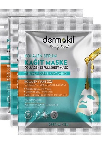 Kolajen Serum Kağıt Maske 23 gr x 3 Adet