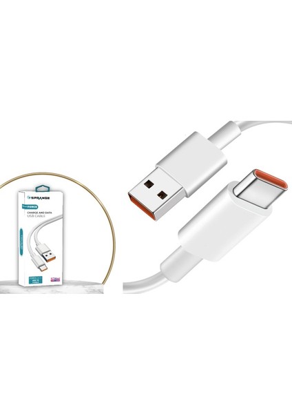 Sprange Sparange Xiaomi Uyumlu Ultra Turbo Şarj Type C Kablo