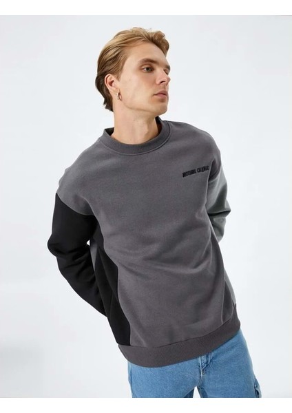 Erkek Giyim Sweatshirt - Koton - 4WAM70177MK - Antrasit - Xl