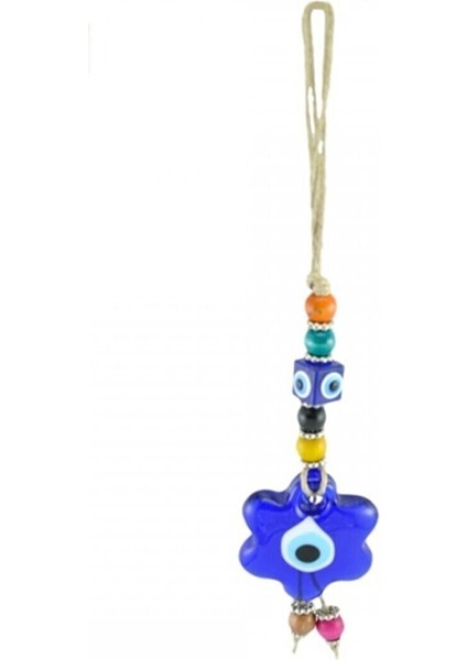 Nazar Boncuğu Cam Jut Ipli Yıldız Figürlü 25X5.5 cm