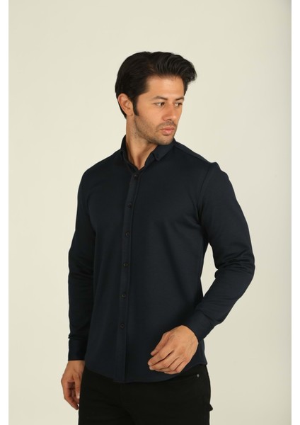 Erkek Giyim Gömlek - Brango - 13222 - Lacivert - Xxl