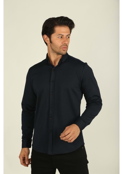 Erkek Giyim Gömlek - Brango - 13222 - Lacivert - Xxl