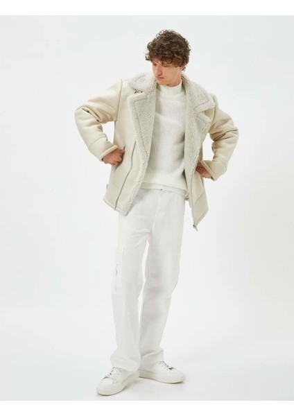 Erkek Giyim Biker Mont - Koton - 4WAM20020HW - Bej - M fırsatları