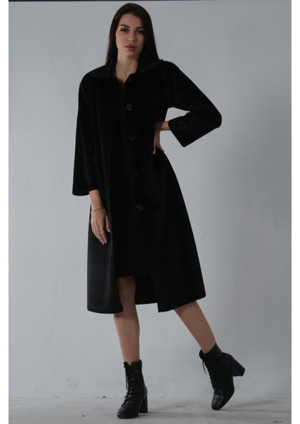 Siyah Bebe Yaka Çift Cepli Kaban 31050686.01 modelleri