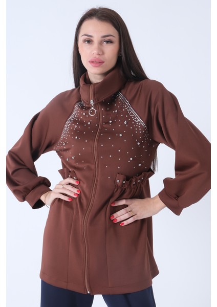 Kahve Taş Işlemeli Ceket 5303703.05