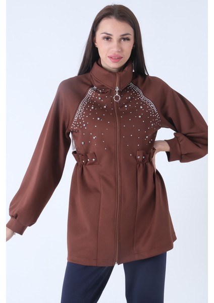 Kahve Taş Işlemeli Ceket 5303703.05