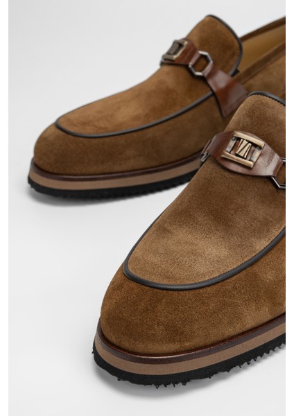 Erkek Tütün Süet Hakiki Deri Loafer Ayakkabı 342 8418 Erk Ayk SK23/24 modelleri