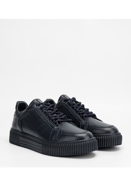 Erkek Lacivert Hakiki Deri Sneakers & Spor Ayakkabı 352 19270 Erk Ayk SK23/24
