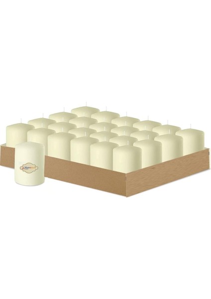 24 Lü Krem Bar Mum Yükseklik 6 cm