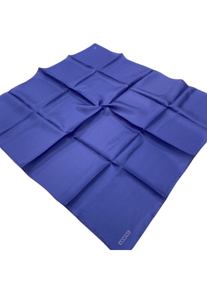 Indigo Düz Renk Tivil Ipek Eşarp 10D02-84