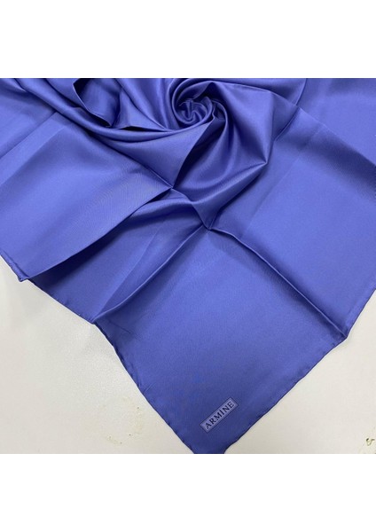 Indigo Düz Renk Tivil Ipek Eşarp 10D02-84