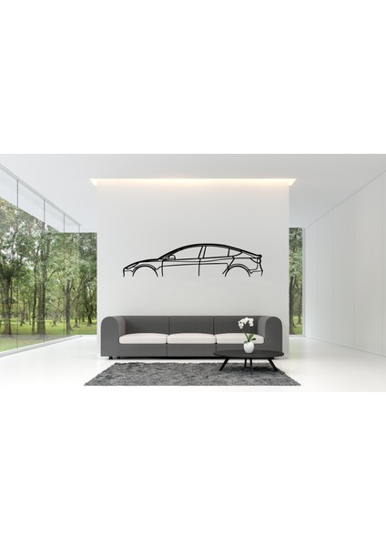 Tesla Model 3 Duvar Süsü Tablo Dekorasyonu 2d 45-50CM