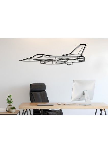 F16 Falcon Duvar Süsü Tablo Dekorasyonu 2d 45-50CM
