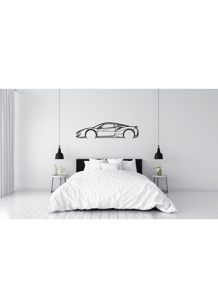 Ferarri 488 Pista Duvar Süsü Tablo Dekorasyonu 2d 45-50CM