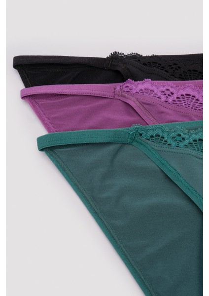 Micro Dantel Detaylı 3 lü Slip Külot indirimleri