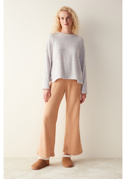 Cozy Solid Pantolon Kahverengi Pijama Altı