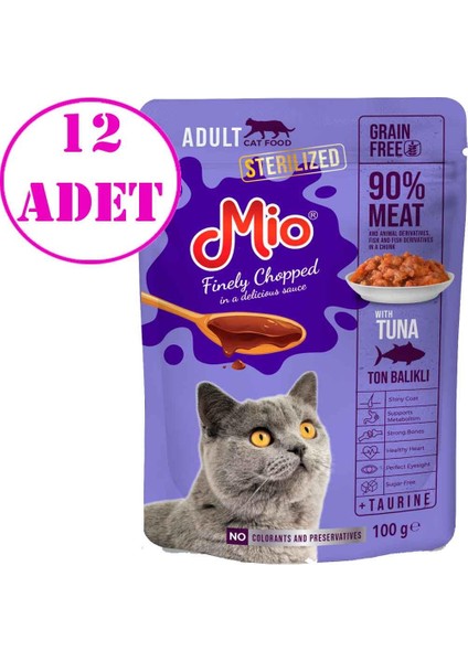 Sterilised Kedi Yaş Mama Tuna Etli 100 gr 12 Ad