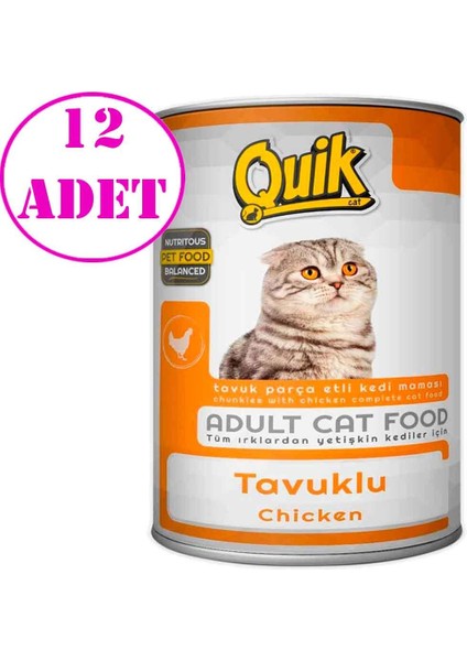 Kedi Konservesi Tavuklu 415 gr 12 Ad