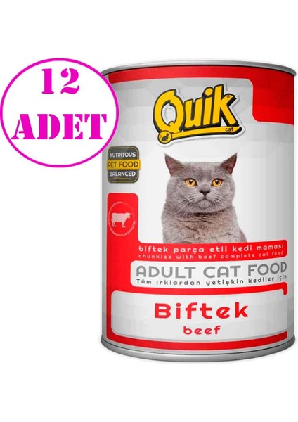 Biftekli Kedi Konservesi 415 gr 12 Ad