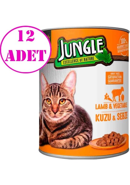 Kuzu Etli Sebzeli Kedi Konservesi 415 gr 12 Ad