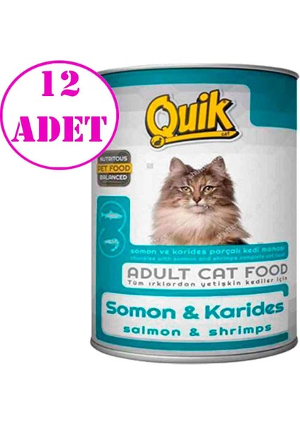 Kedi Konservesi Somon Karides 415 gr 12 Ad