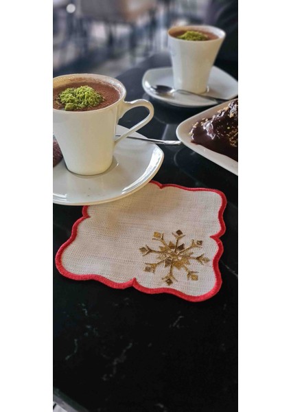 2li Kar Topu Yılbaşı Özel Kokteyl Sunum Peçetesi