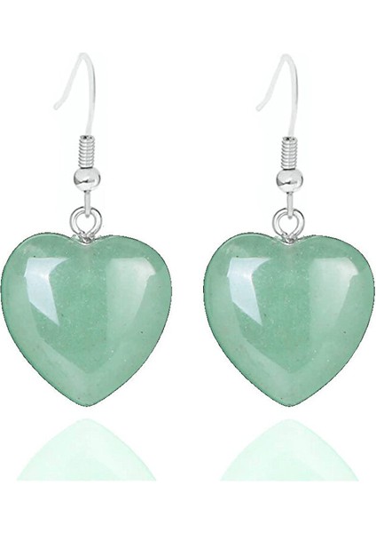 Sertifikalı Kalp Kesim Aventurin Taşı Doğal Taş Küpe indirimleri