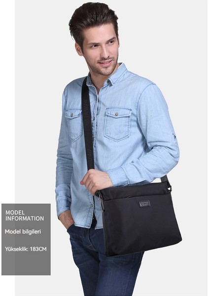 Moda Erkek Çantası Yatay Omuz Çantası Kore Versiyonu Büyük Kapasiteli Oxford Kumaş Çapraz Omuz Çantası Basit Rahat Çanta (Yurt Dışından)