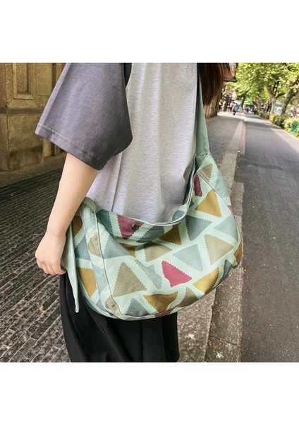 Yeni Gelgit Basit Büyük Kapasiteli Gündelik Çanta Niş Omuz Kanvas Çanta Hafif ve Şık Vahşi Çapraz Omuz Çantası (Yurt Dışından) fiyatları