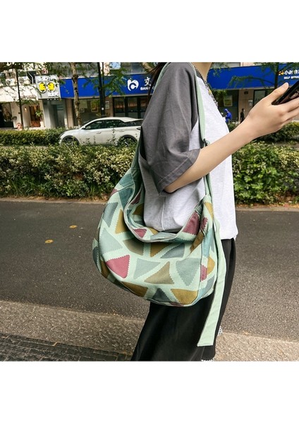 Yeni Gelgit Basit Büyük Kapasiteli Gündelik Çanta Niş Omuz Kanvas Çanta Hafif ve Şık Vahşi Çapraz Omuz Çantası (Yurt Dışından) fırsatları