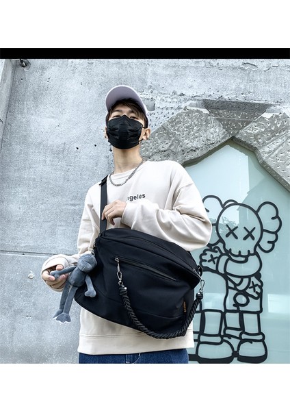 Japon Yeni Omuz Çantası Moda Gelgit Serin Erkek ve Kadın Aynı Büyük Kapasiteli Hafif Eğlence Seyahat Messenger Çanta Askılı (Yurt Dışından)
