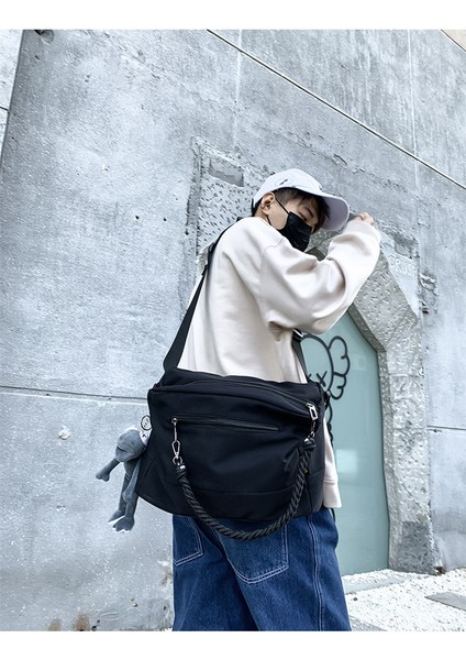 Japon Yeni Omuz Çantası Moda Gelgit Serin Erkek ve Kadın Aynı Büyük Kapasiteli Hafif Eğlence Seyahat Messenger Çanta Askılı (Yurt Dışından)