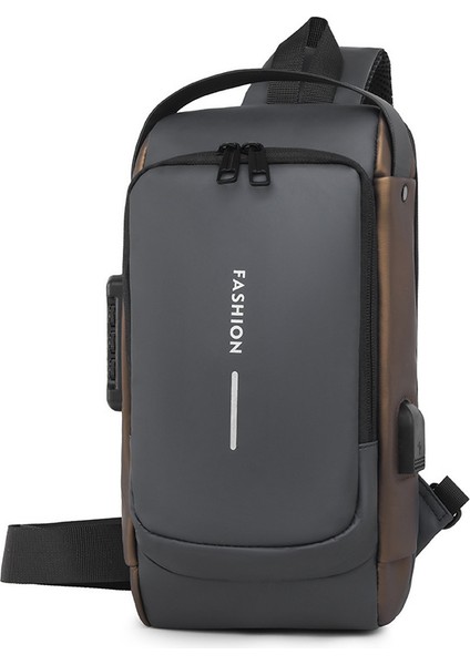 Erkek Çapraz Çantası Göğüs Çantası Omuz Çantası Eğlence Spor Parası Küçük Sırt Çantası Çok Fonksiyonlu Çapraz Erkek Çantası Şifre Kilidi (Yurt Dışından)