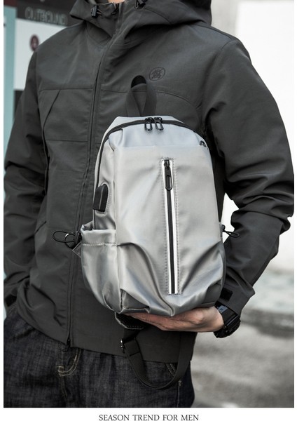 2023 Yeni Göğüs Çantası Erkek Moda Serin Crossbody Çanta Rahat Açık Seyahat Çok Yönlü Göğüs Çantası Erkek Çantası (Yurt Dışından) fırsatları