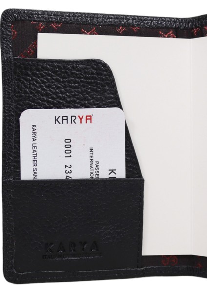 Karya Derihakiki Deri Unisex Kartlıklı Pasaport Kılıfı 0092