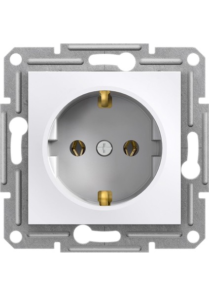 Asfora Beyaz Topraklı Priz Çerçevesiz