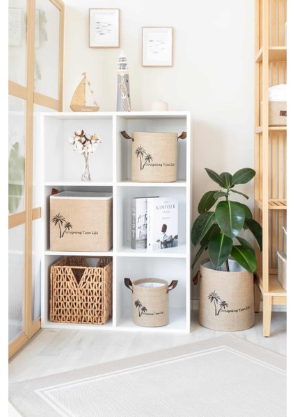 2'li Jüt Dolap Içi Çamaşır Çocuk Odası Oyuncak Düzenleyici Katlanır Saklama Sepeti Organizer 18X22CM fiyatları
