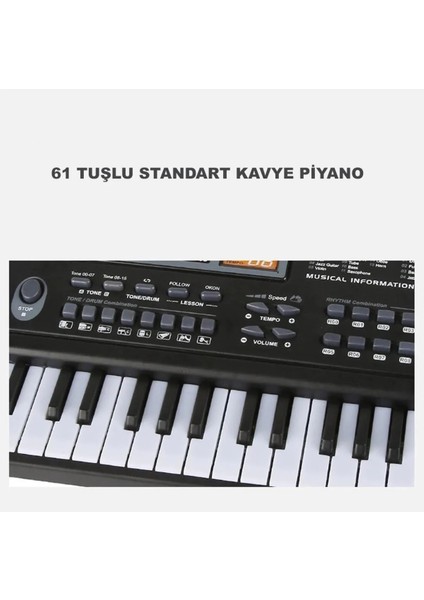 61 Tuşlu Org Electronic Keyboard Klavye Pilli Mikrofonlu Karaoke OEK61