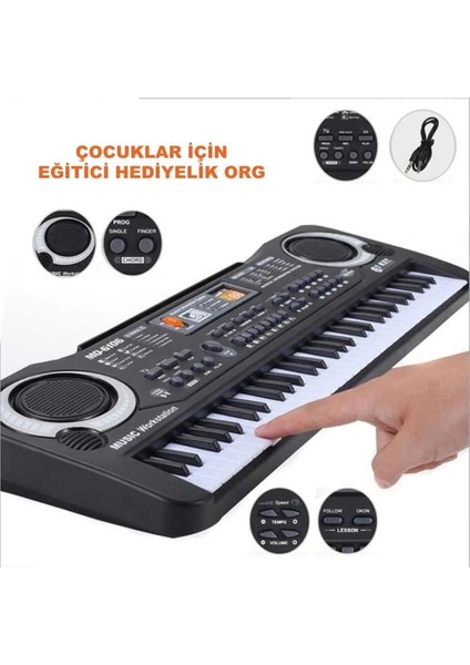 61 Tuşlu Org Electronic Keyboard Klavye Pilli Mikrofonlu Karaoke OEK61