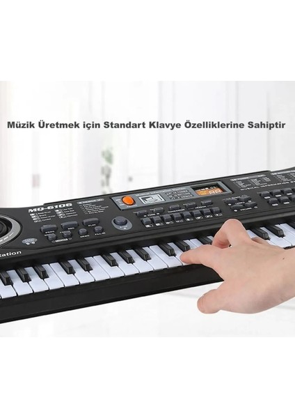 61 Tuşlu Org Electronic Keyboard Klavye Pilli Mikrofonlu Karaoke OEK61