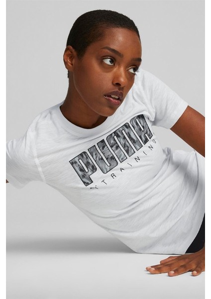 52251302 Performans Logo Fıll Tee Rec Puma Beyaz Kadın T-Shirt modelleri