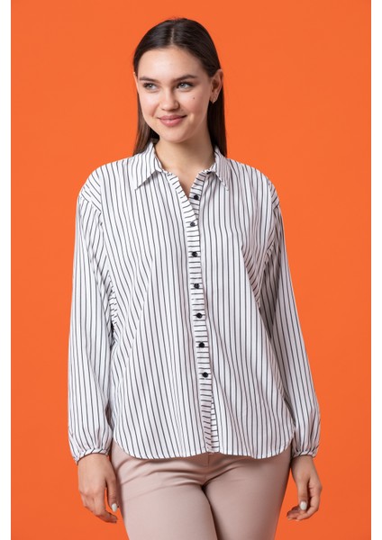 Yarasa Kollu Çizgili Basic Gömlek fiyatları